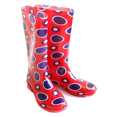 Ladies Blue Spot Wellies