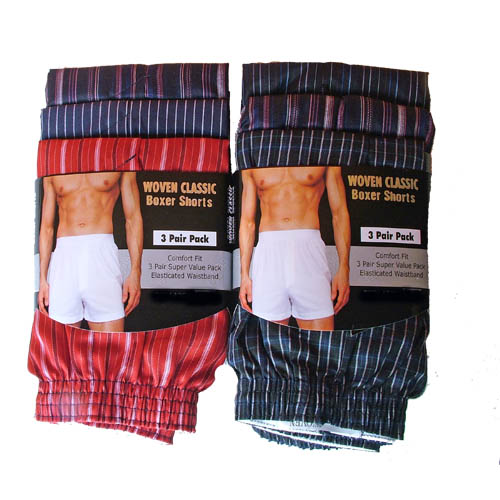 Mens Woven Boxer Shorts 3 Pack