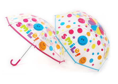 Childrens Clear Smiley Face Umbrella
