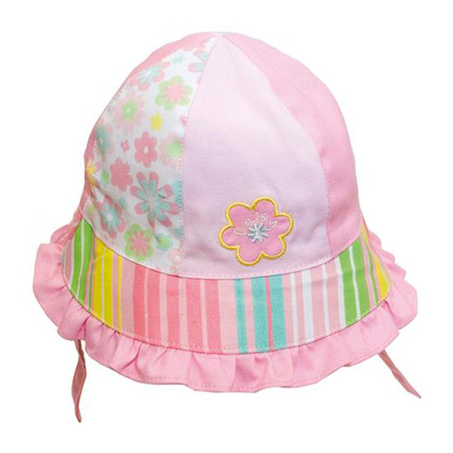 Baby Girls Bucket Hat with Flowers