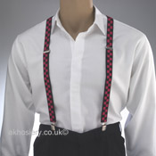 Pink & Black Check Braces