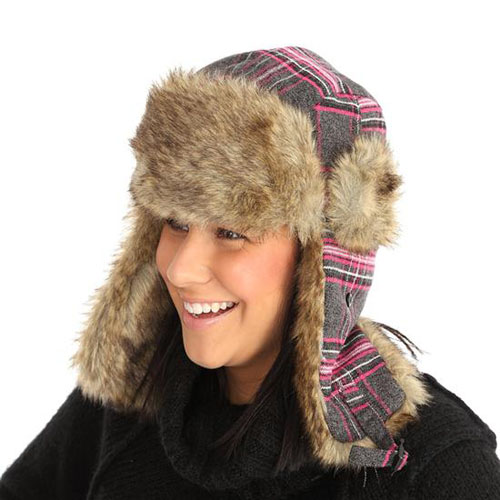 Ladies Checked Trapper Hats