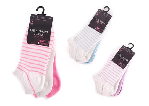 Girls Stripe Trainer Socks
