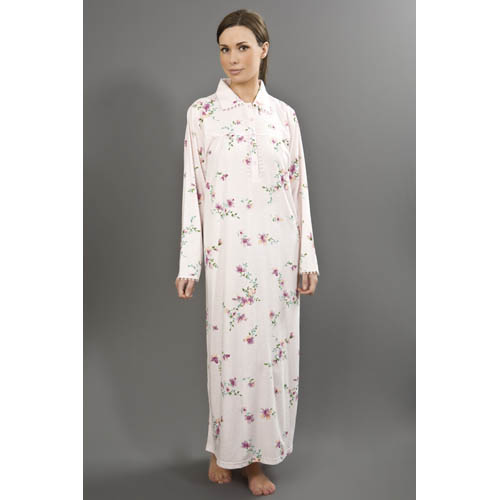Long Sleeve Long Length Jersey Nightdress