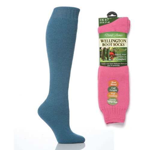 Ladies Wellington Boot Socks Mixed Colours