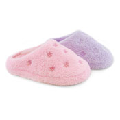 Girls Fleece Mule with Flower Embroidery