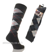 Mens Long Thermal Argyle Socks