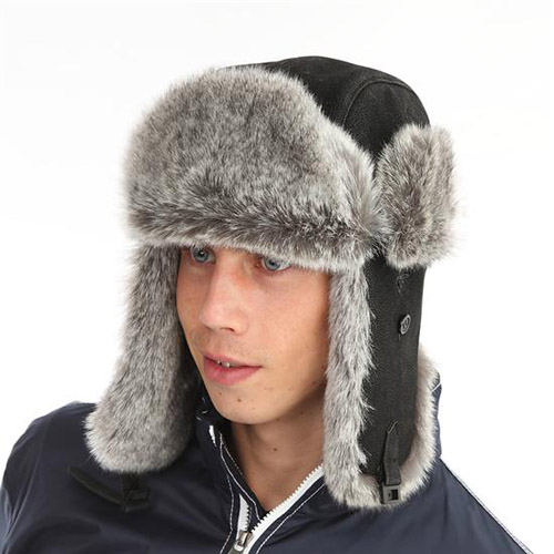 Adult Leather Look Trapper Hat