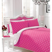 Polka Dot Bedding Duvet Set Pink