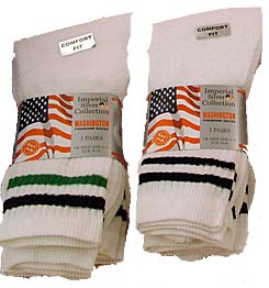 Mens 5 Pack White Washington Sport Socks JOB LOT