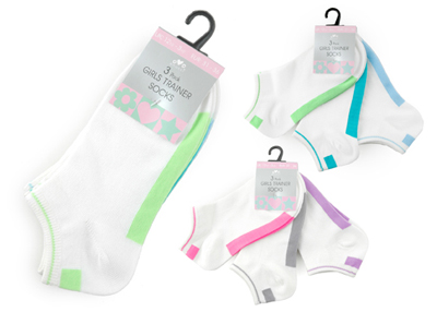 Coloured Heel Trainer Socks