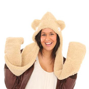 Ladies Furry Snoods with Button & Pockets