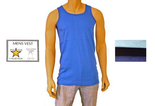 Mens Interlock Coloured Vests 5 Star