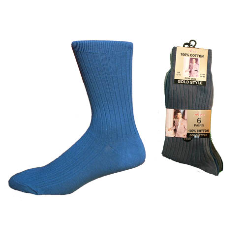 Mens 6 Pack Gold Socks 100% Cotton