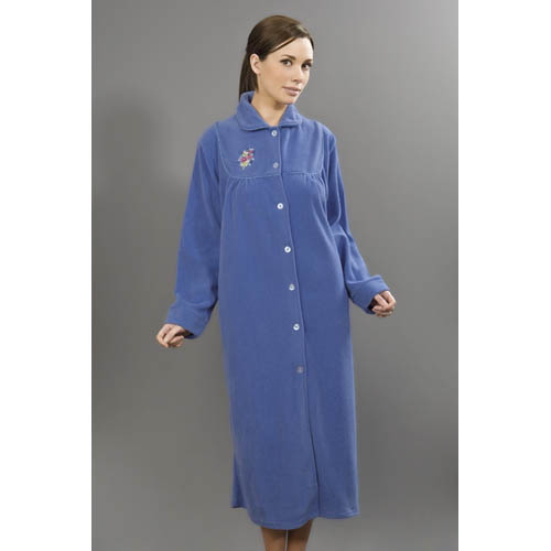 Ladies Fleece Button Dressing Gown