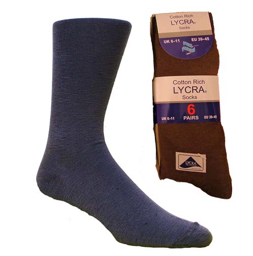 Lycra Socks 6 Pack Mens