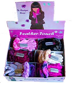 Kids Boxed Feather Glove with cuff 62p pair