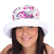Ladies Cotton Sun Hats with Turn Up