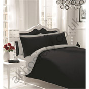 Reversible Bedding Sets Plain Black/Grey