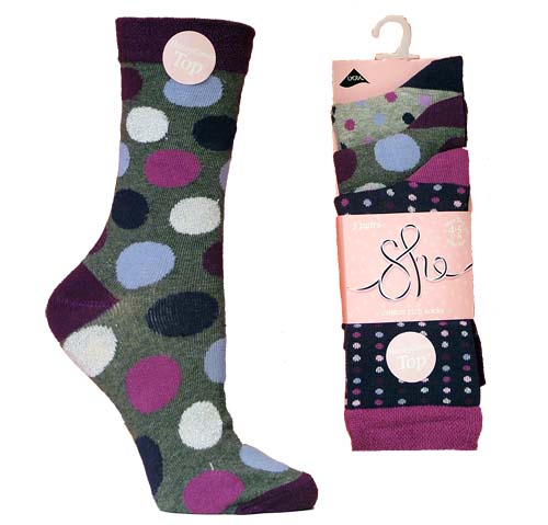 Ladies Spotted Ankle Socks