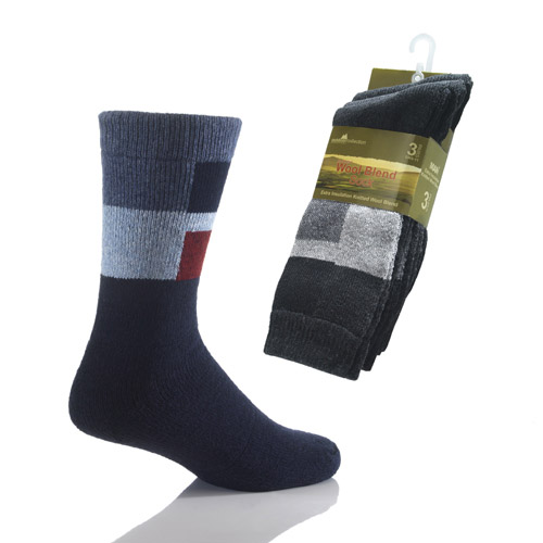 Mens Patterned Wool Socks