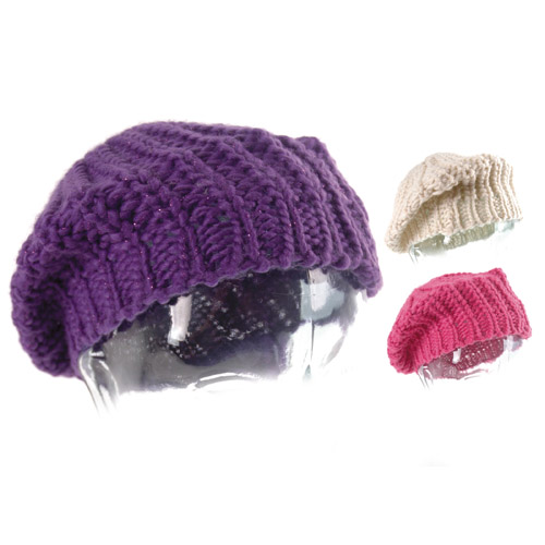 Girls Beanie Beret with Lurex