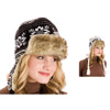 Patterned Trapper Hat with Fake Fur