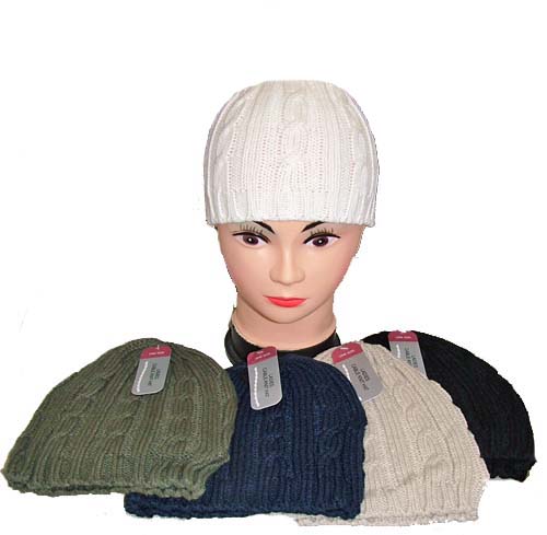 Ladies Cable Knit Chunky Hat