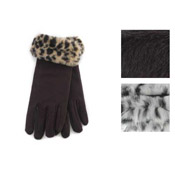 RJM Ladies Gloves With Fake Fur Cuff