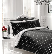 Polka Dot Bedding Duvet Set Black
