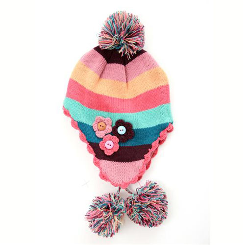 Stripe Peru Hat with Button