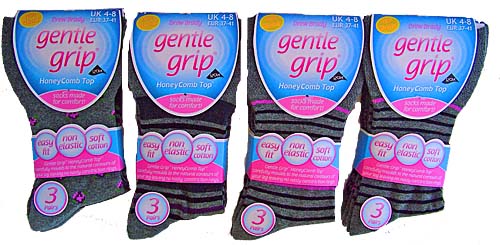 Ladies Gentle Grip Non Elastic Socks 4-8