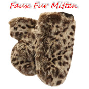 Faux Fur Mitten with Fleece Lining