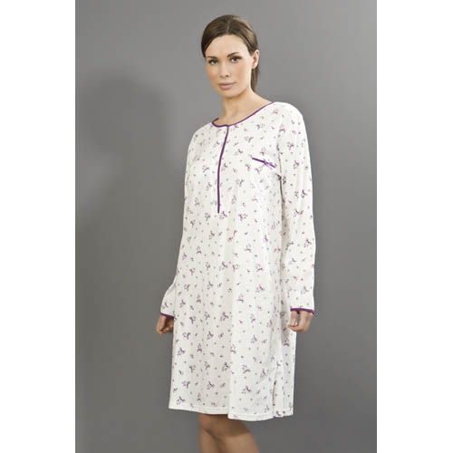 Ladies Jersey Long Sleeve Nightie