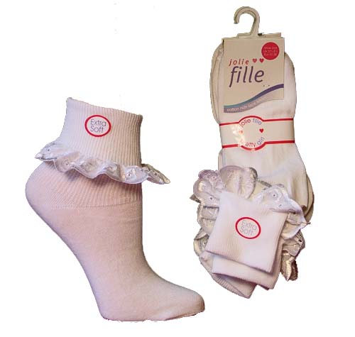 Lace Ankle White Trim