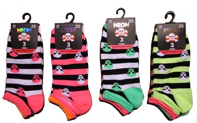Neon Skull Trainer Socks