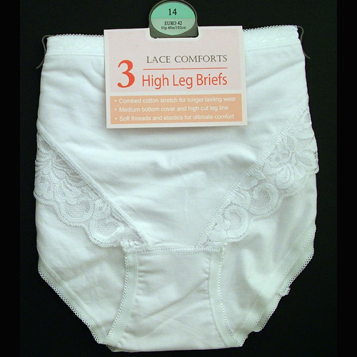 Lace Comfort High Leg Briefs