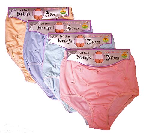 Ladies Embroidered Stretch Briefs