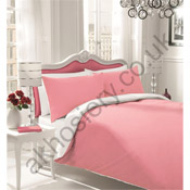 Reversible Bedding Sets Plain Pink/White