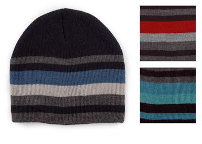 Mens Stripe Beanie Hat