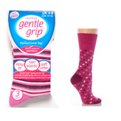 Ladies Gentle Grip Socks Spot/Stripe
