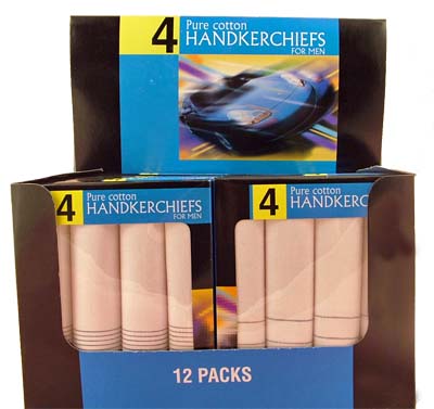 Mens Boxed Handkerchiefs 4 Pack