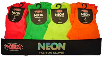 Neon Fingerless Magic Gloves