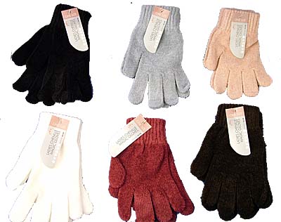 Ladies Chenille Gloves 48p pair