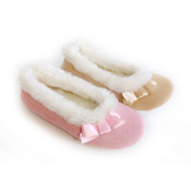 Ladies Mock Suede Ballet Slipper