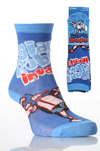 Boys Robot Invasion Computer Socks