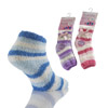 Fluffy Socks Wide Stripe