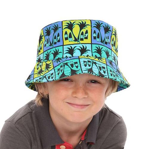 Childrens Surf Print Bush Hat
