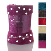 Mink Faux Fur Throw Pink Spot