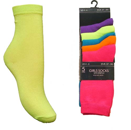 Neon Ankle Socks Plain